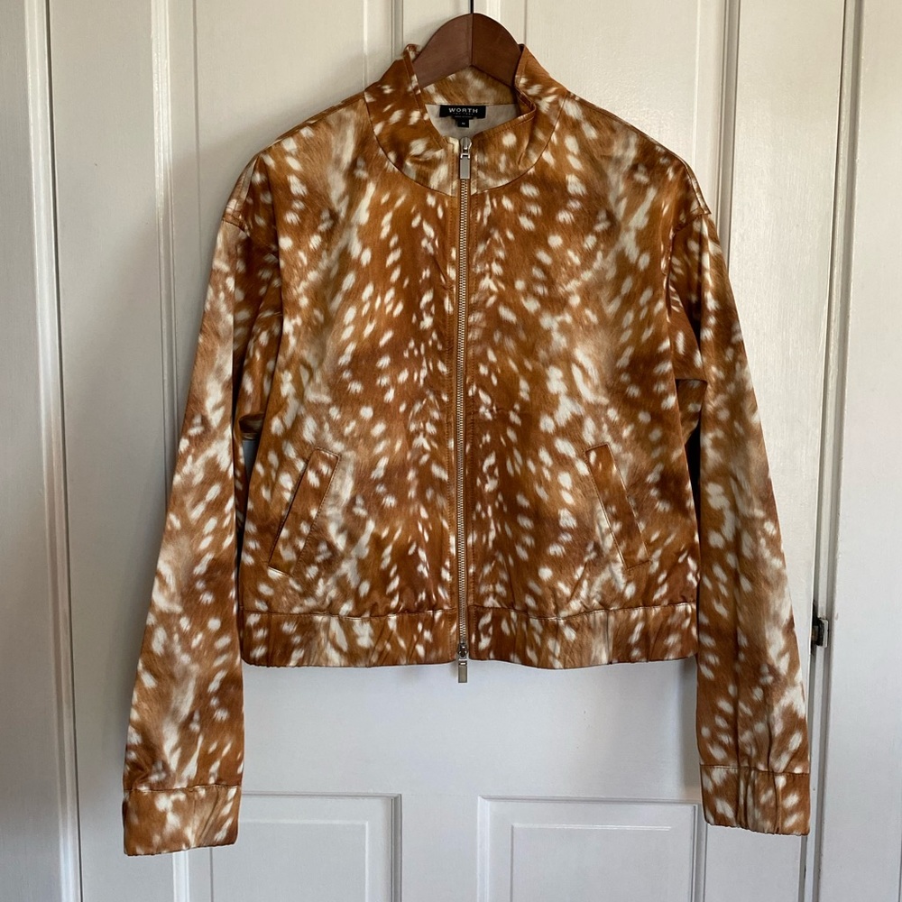 WORTH Collection New York deer print bomber jacket